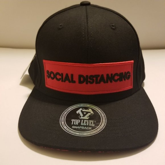 NEW Black/Red Social Distancing Adjustable Hat - Picture 1 of 6